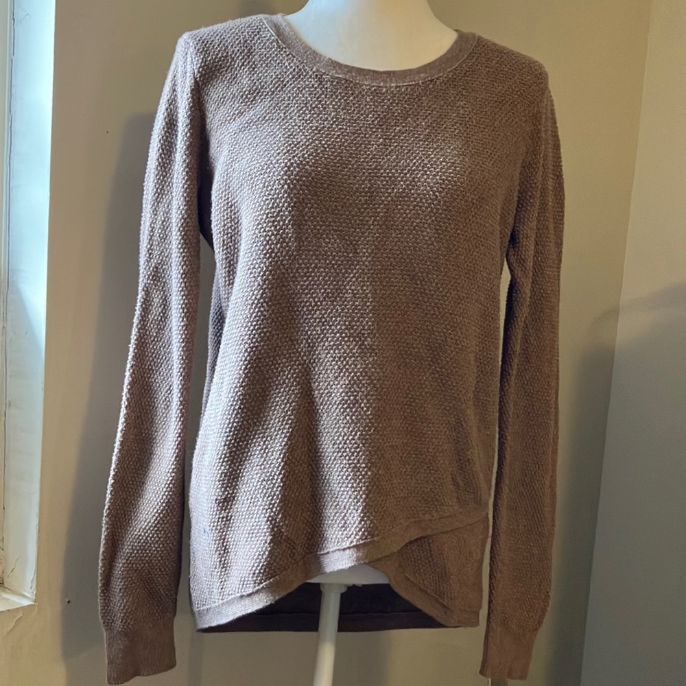 Madewell Feature Pullover Sweater Women's M Brown Faux Wrap